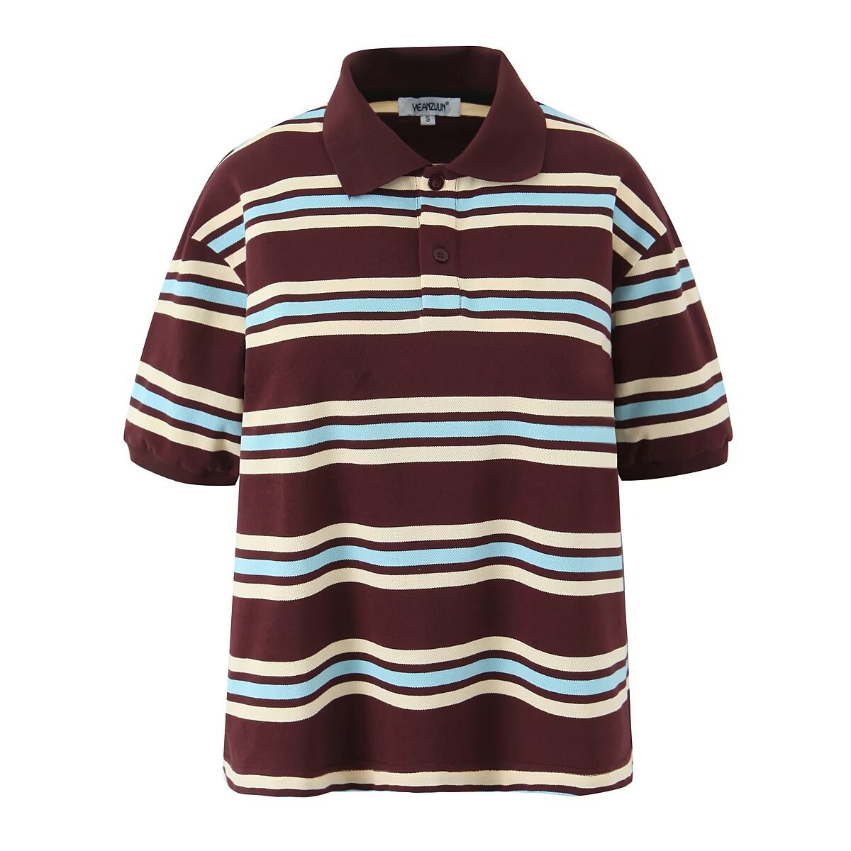 跨境欧美时尚条纹短袖T恤上衣