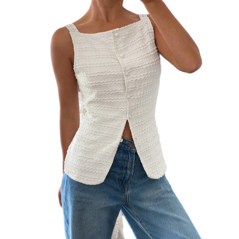 New summer women's sleeveless vest slim polyester top women's clothing