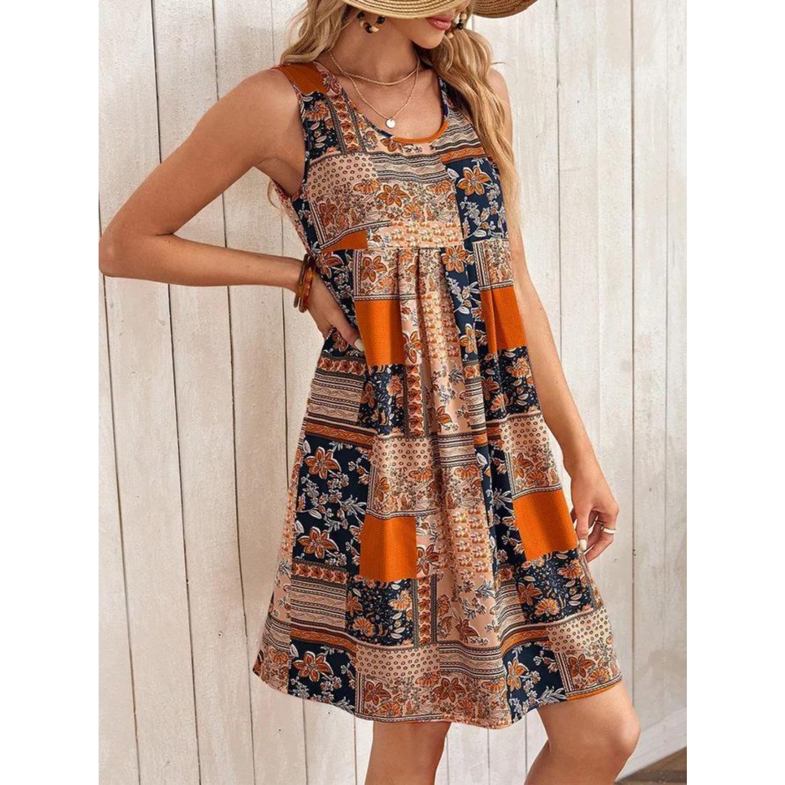 Women's fashion collage Printing Dress