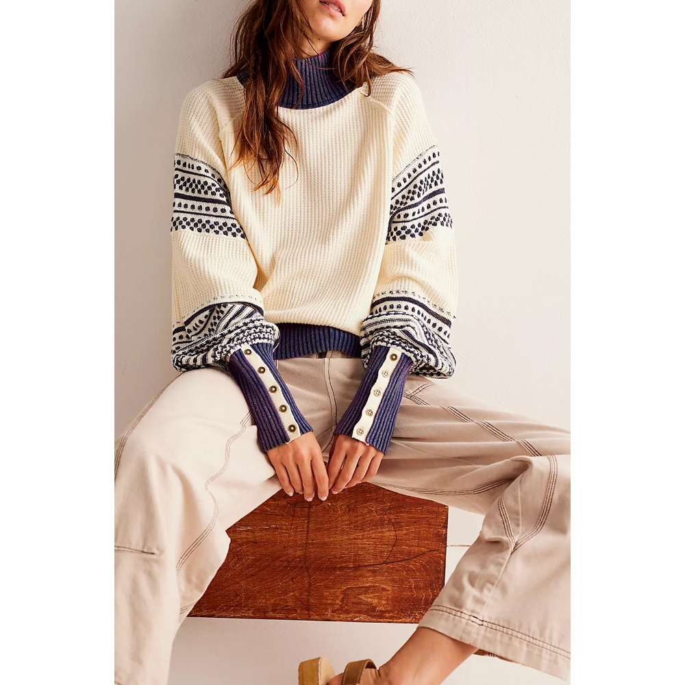 新款秋冬亚马逊热卖针织拼色半高领时尚套头毛衣2025跨境欧美女装