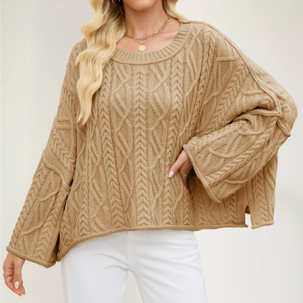 新款秋季女装圆领短款宽松纯色针织衫毛衣