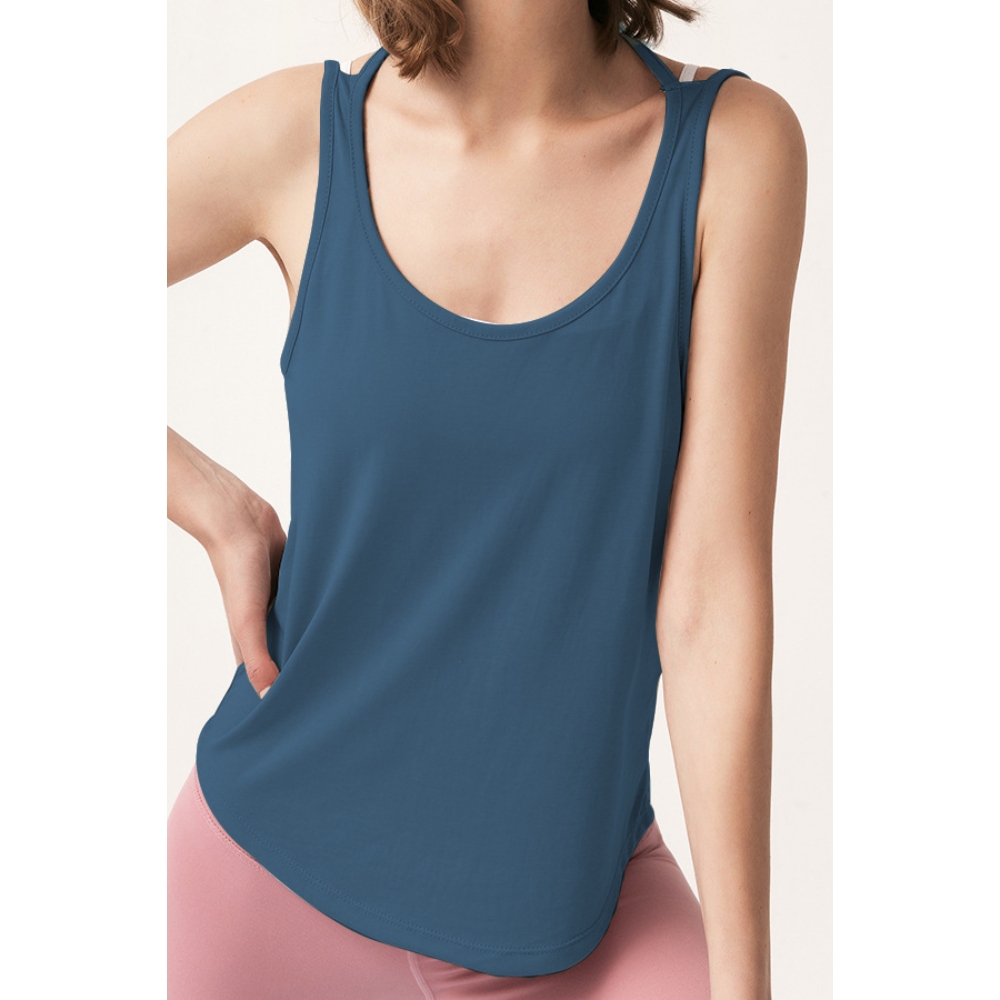 2024新款跨境背心亚马逊ebay欧美女式露背性感时尚松宽瑜伽上衣