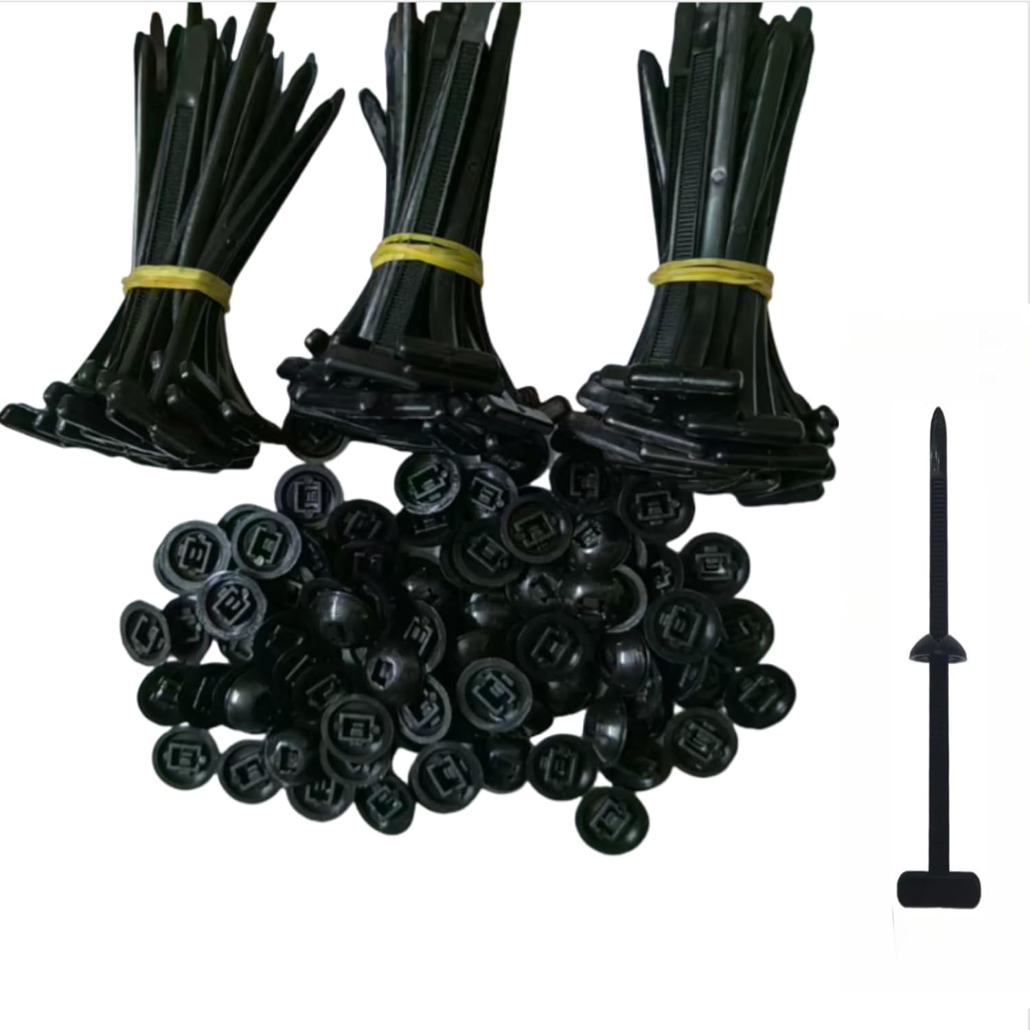 50 pieces nylon Universal tie buckle, multi-functional plastic tie tool storage device, high temperature resistance and ultraviolet resistance, suitable for daily maintenance and fixation of automobiles