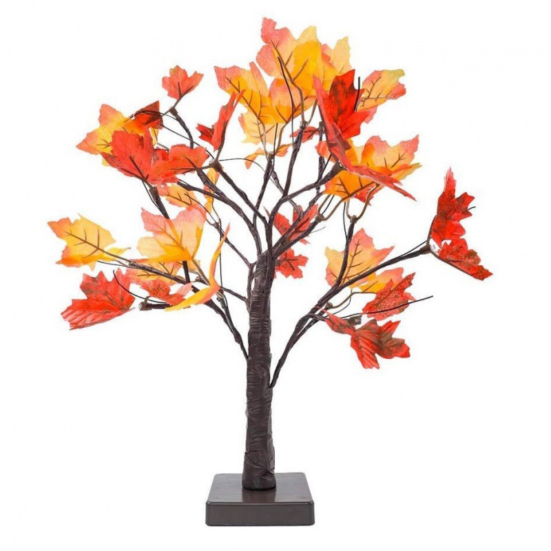 Artificial autumn luminous maple tree 24 LED Thanksgiving decoration table lamp battery powered wedding party gifts indoor and outdoor Autumn Harvest Home Decoration