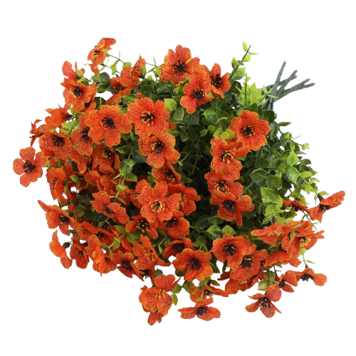 Artificial autumn flower simulation chrysanthemum indoor and outdoor garden home decoration simulation Daisy with eucalyptus leaves fake chrysanthemum plant green Poplar porch Terrace 12 pack