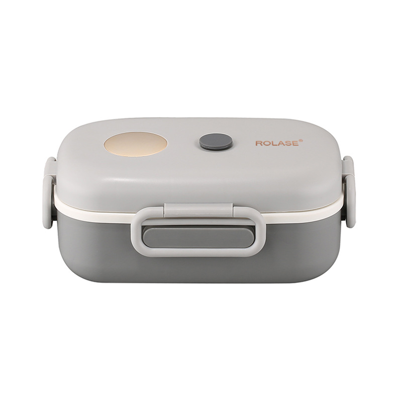 Lunch box with built-in makeup mirror