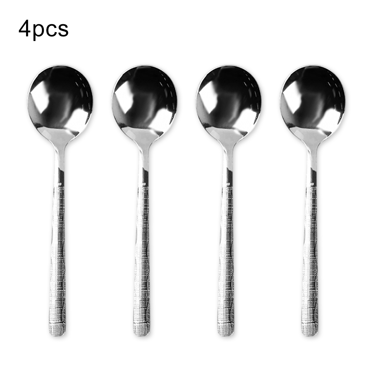 锤纹圆勺 4 支装丨简约套装-410材质