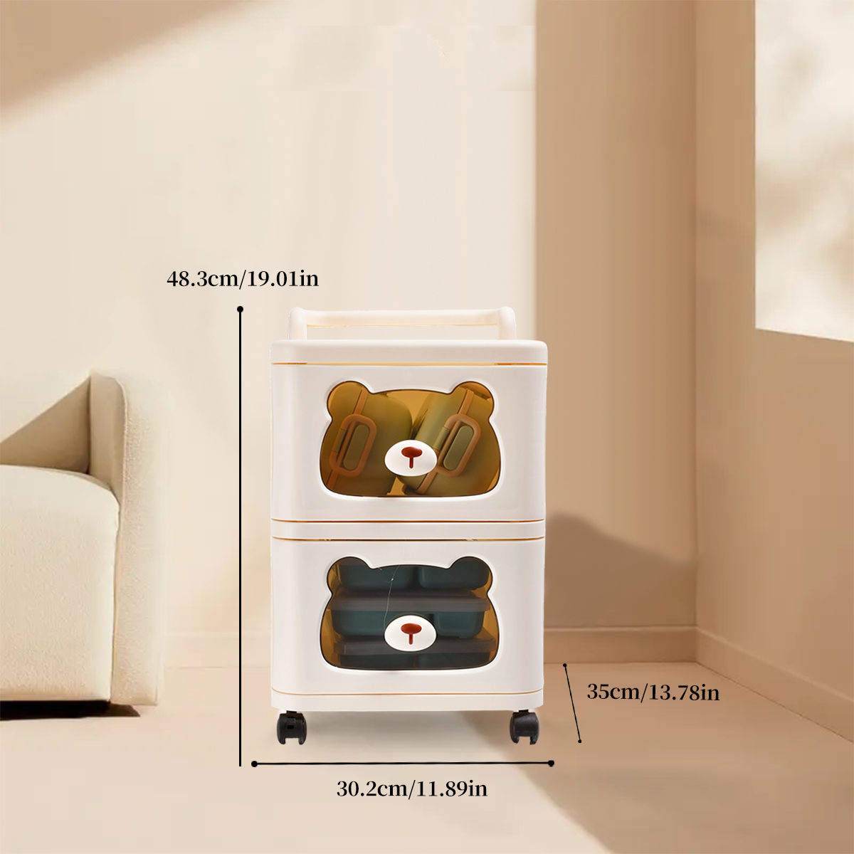 小熊置物小推车—2层