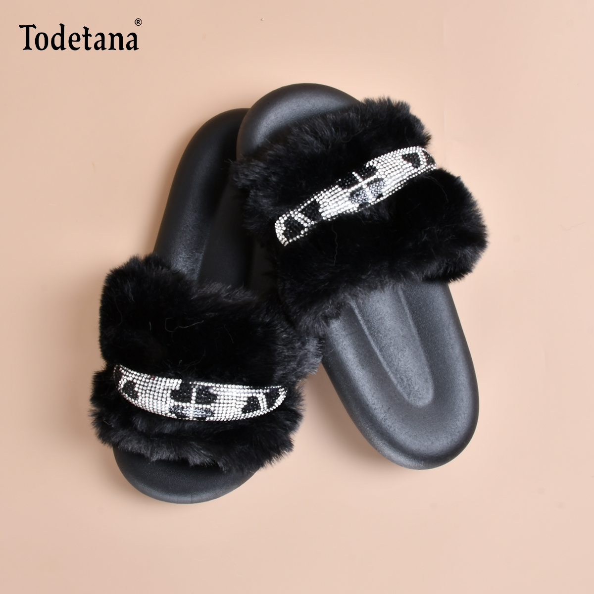 PVC毛绒四叶草女士拖鞋