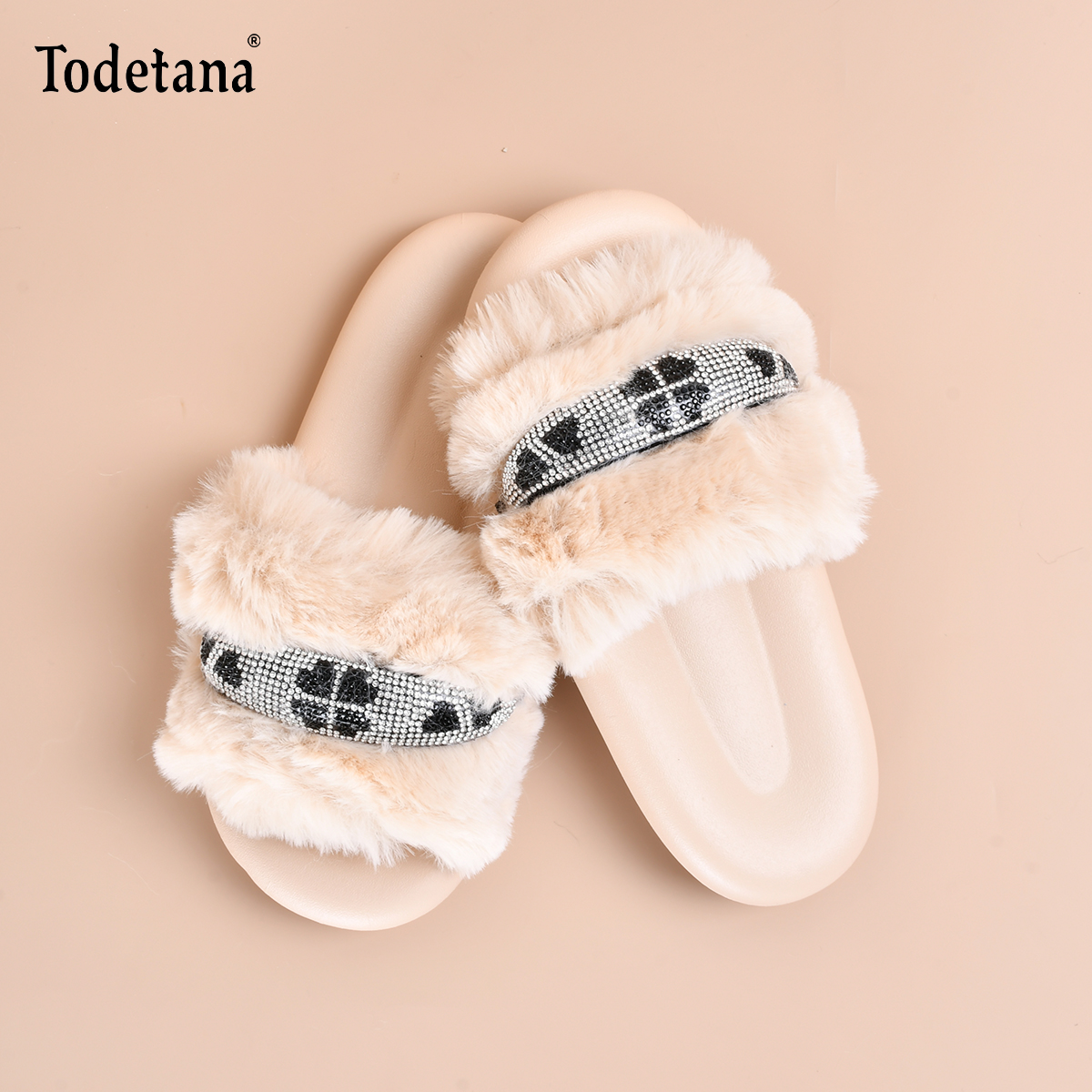 PVC毛绒四叶草女士拖鞋