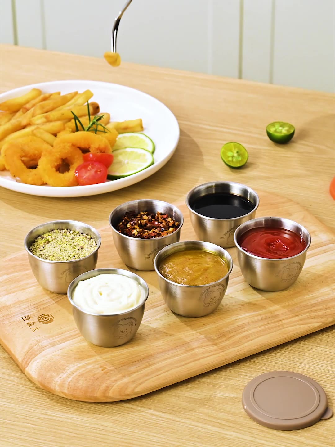 yyPP不锈钢酱料碟混色6个装