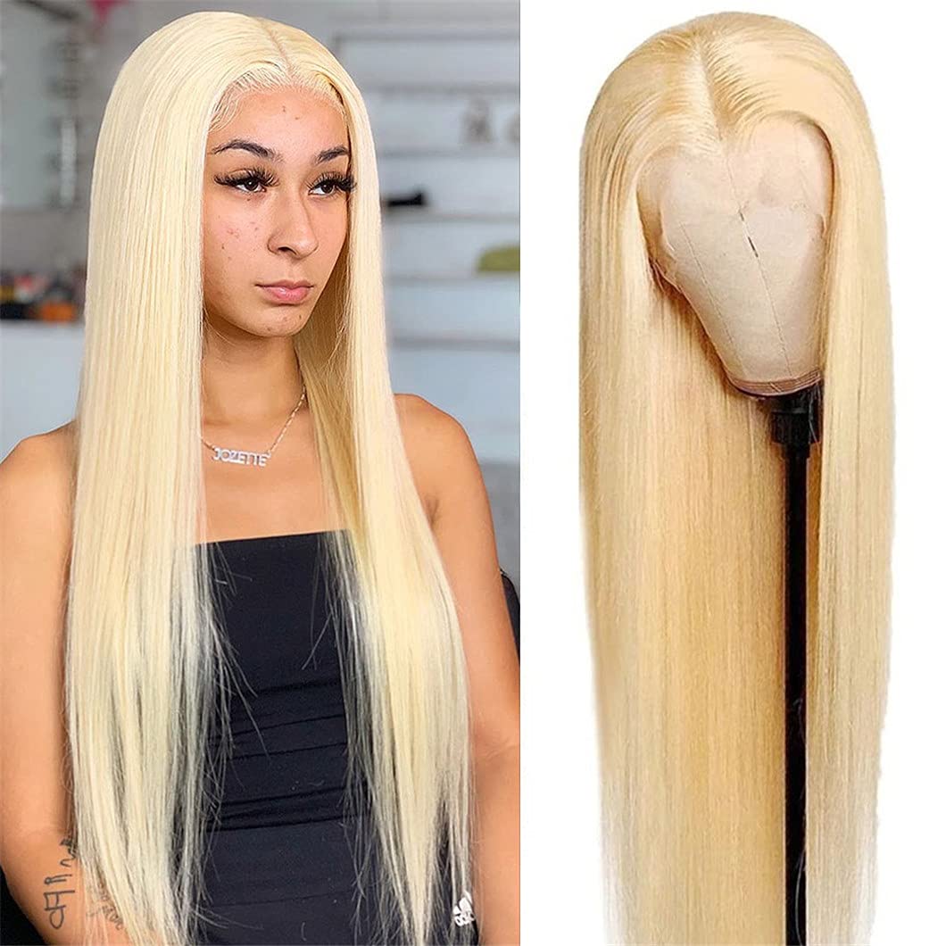 Honey blonde color 613 13x4 Lace Front Wig Human Hair Straight 150% Density