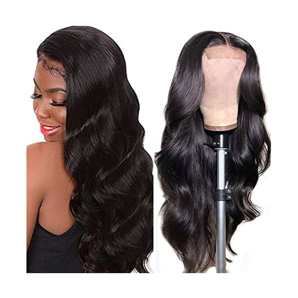 4x4 Lace Closure Wig Human Hair Natural Color Body Wave 150% Density