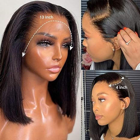 13*4前蕾丝头套BOB直条自然色150%密度