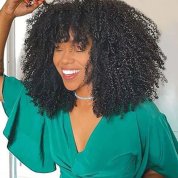 Afro Curly Machine Made Human Hair Wig Natural Color