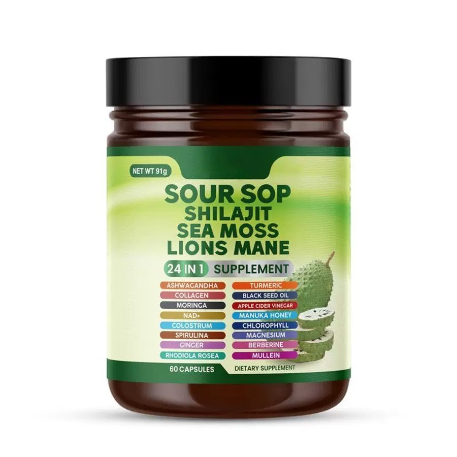 Cross-border Amazon bestseller 298 soursop fruit capsules, 24-in-1 supplement