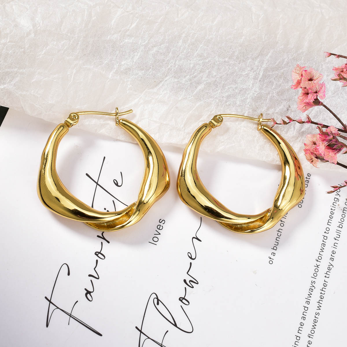 跨境夸张高级感 个性几何不规则耳饰系列 镀金高品质耳饰