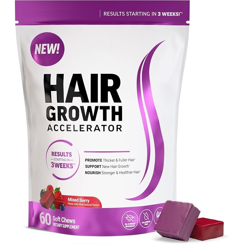 跨境tk亚马逊热销头发生物素维他命软糖Hair growth60粒