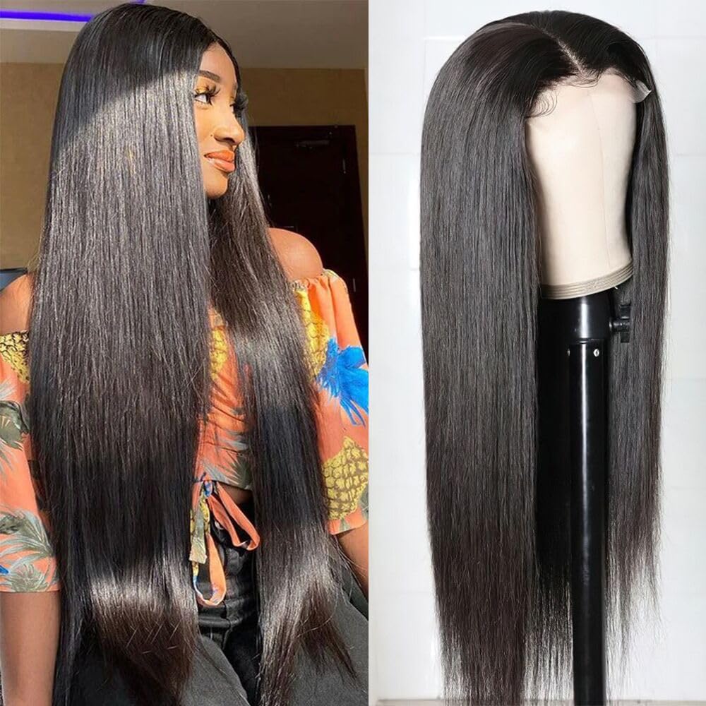 5*5蕾丝直条真人发头套自然色150%密度			