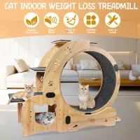 Cat Wheel 4-in-1 Cat Exercise Wheel,Upgraded Cat Wheel Exerciser for Indoor Cats,Large Cat Treadmill,Cat Running Wheel with Silent Wheel,Cat Walking Wheel Cat Furniture Cat Toys