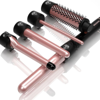 MOCEMTRY 5 in 1 Curling Iron Set: DIY 5 Types of Curls, Fast-Heating, No Damage, 4X Safety, Perfect for Travel.