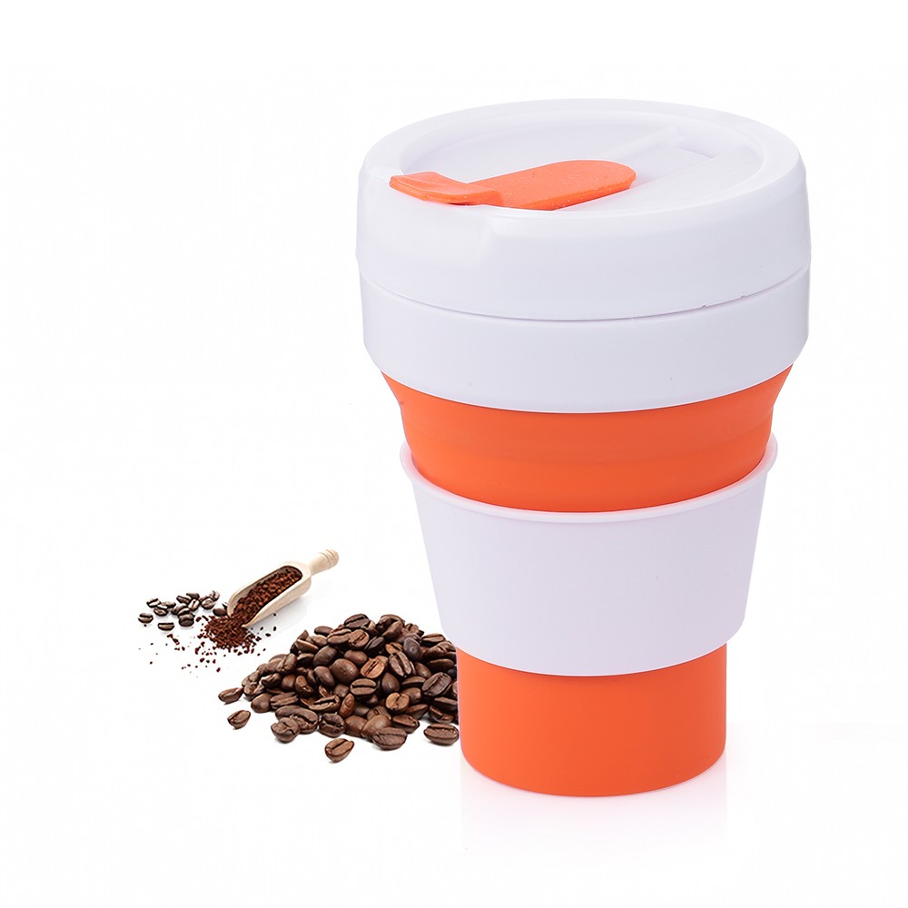 foldable silicone cup collapsible coffee cup with lid travel