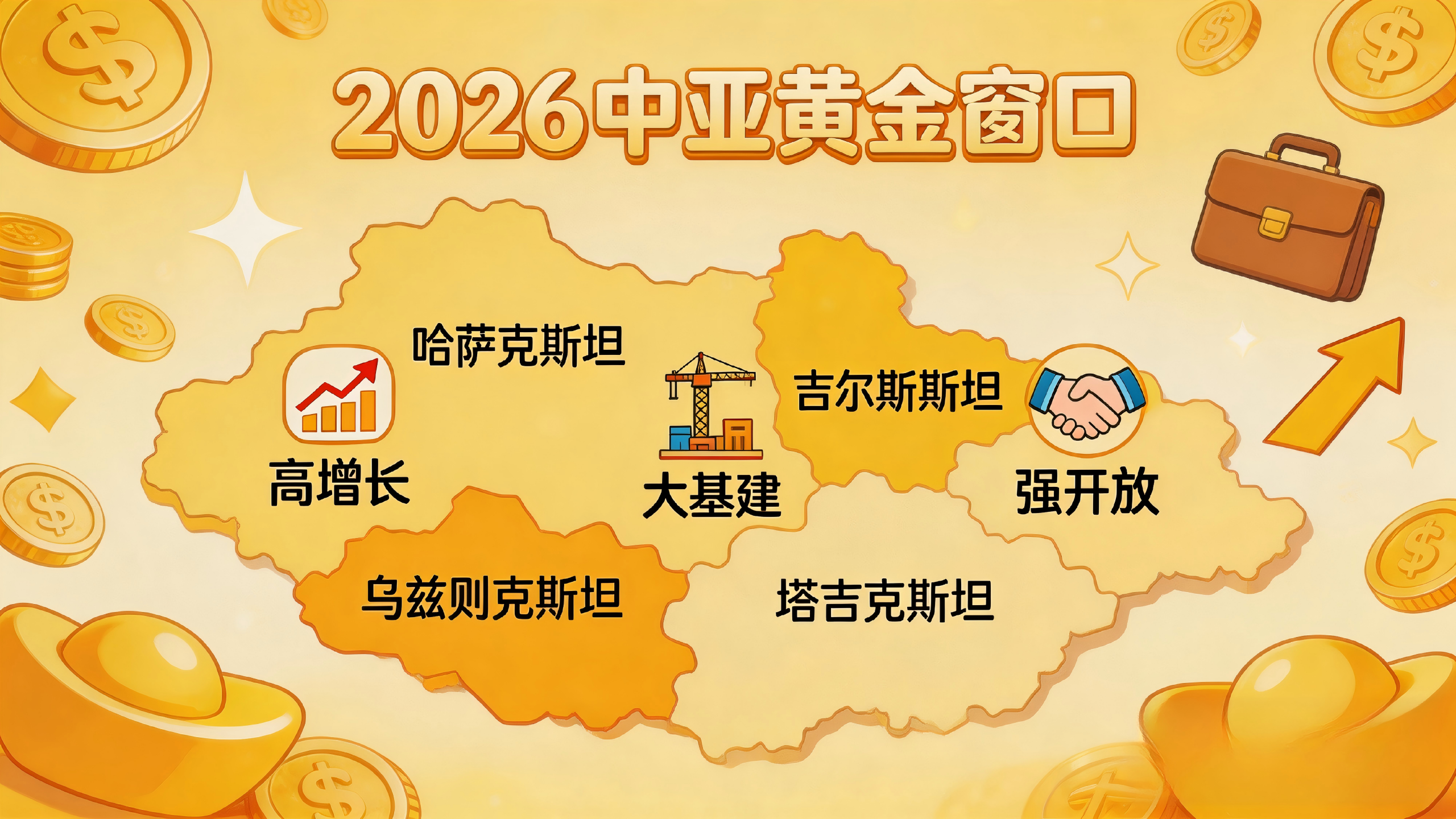 6大赛道+5国掘金地图：2026中亚贸易投资机会清单，错过再等十年！