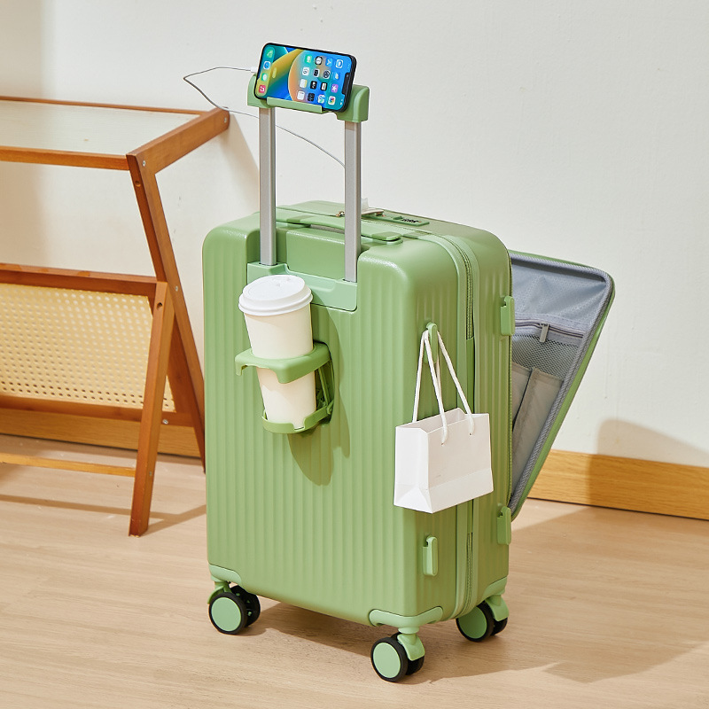 新款前开盖行26拉杆箱多功能大容量密码箱结实耐用