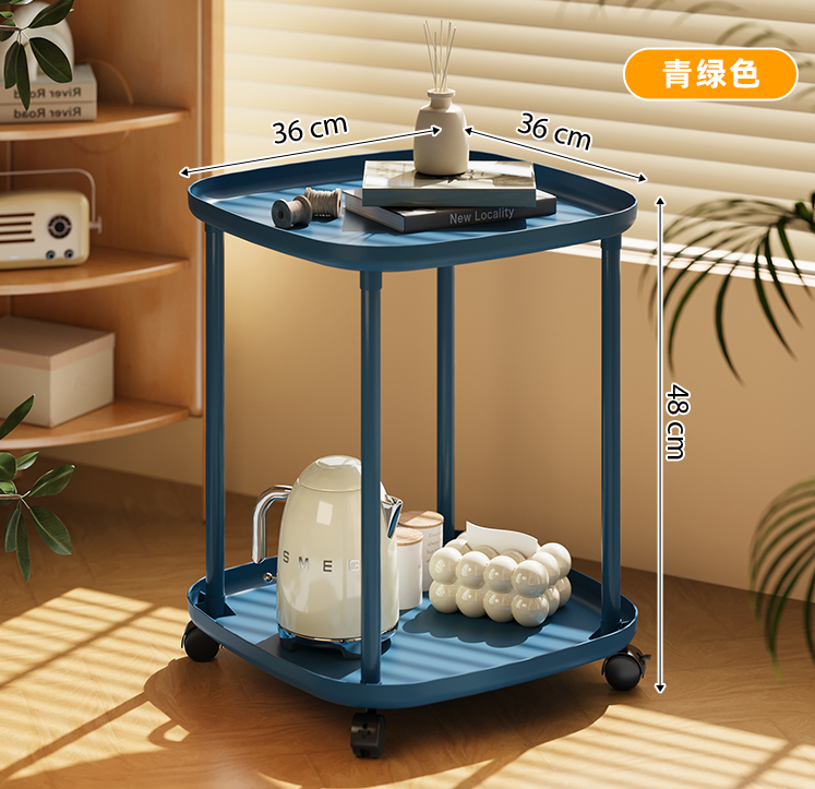 方形双层带轮茶几