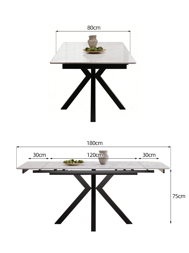 Stone slab dining table