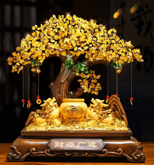 Topaz fortune tree ornaments