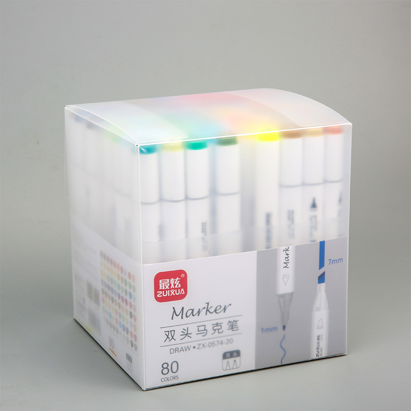 双头马克笔全套 酒精油性48色80色儿童水彩笔 彩色马克笔套装批发