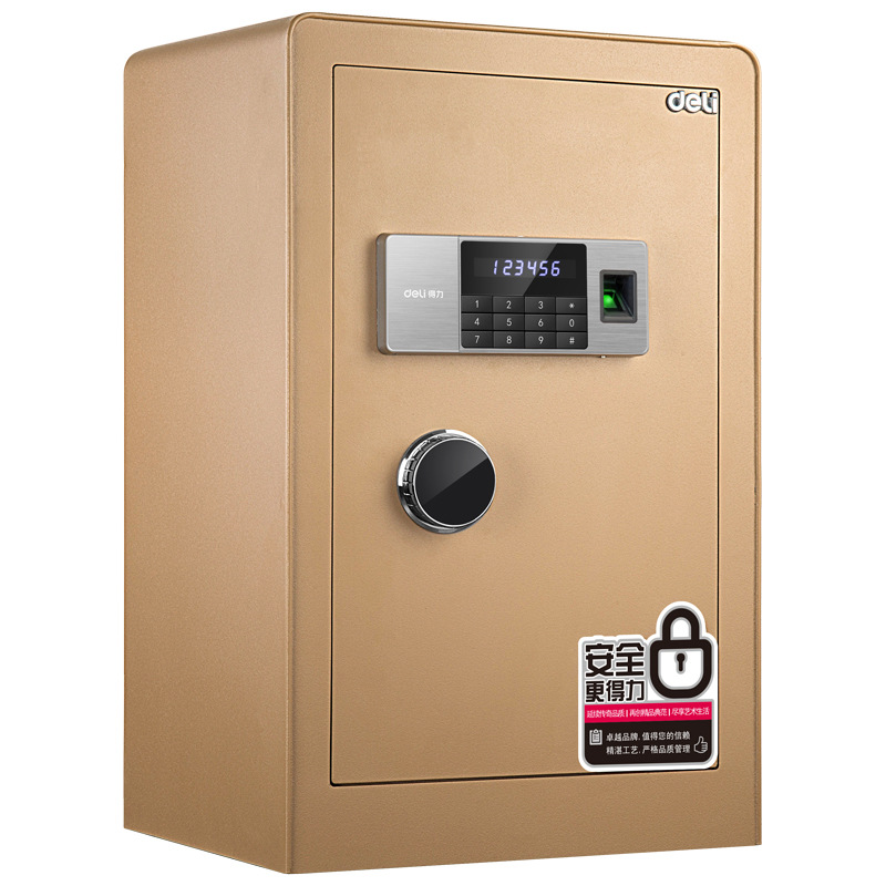 Deli 4105 fingerprint password safe deposit box, household cabinet type small office thickened anti-theft deposit box