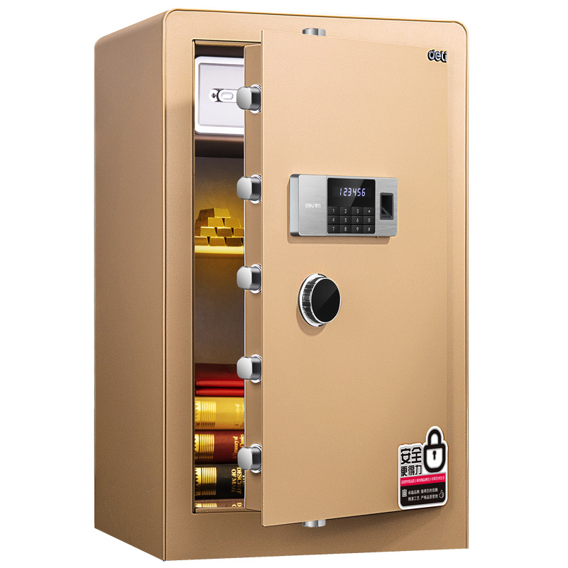 Deli 4105 fingerprint password safe deposit box, household cabinet type small office thickened anti-theft deposit box