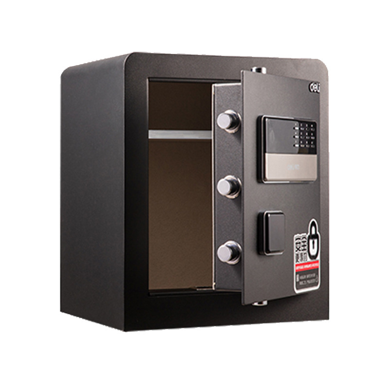 得力保险箱/保险柜33575家用办公入墙保管箱小型防盗电子密码保险