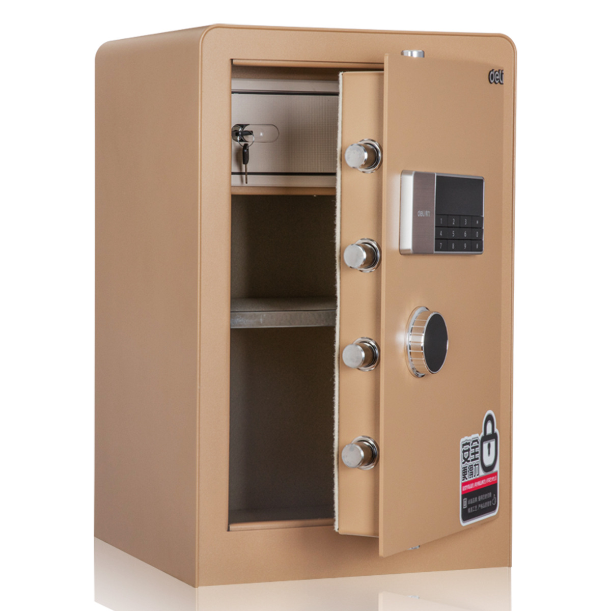 Deli safe deposit box with a height of 60cm, small bedside electronic password safe deposit box for household office, 4079A/4079B