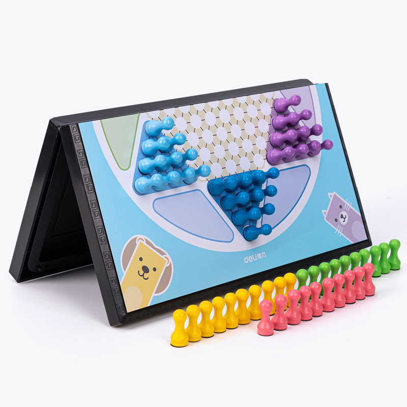 得力6755磁性跳棋 儿童学生幼儿园早教类游戏棋成人亲子互动玩具
