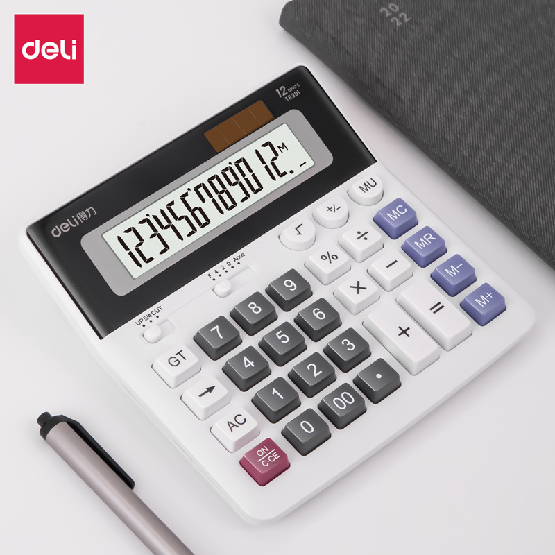 Deli Big Button Financial Calculator, Office Stationery, Student Accounting Special Solar Multifunctional Calculator