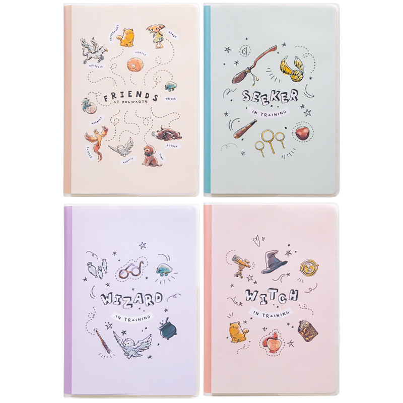 得力哈利波特4本装缝线本笔记本A5横线内页学生用日记作业练习本