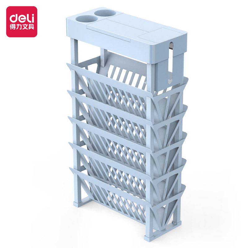 得力桌边书架书桌置物架收纳书本学生教室书立架课桌边桌面夹挂书