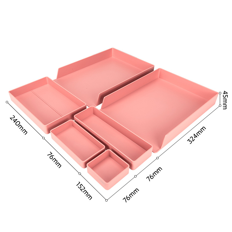得力NS001纽赛桌面办公收纳盒文件盘文件框文件架