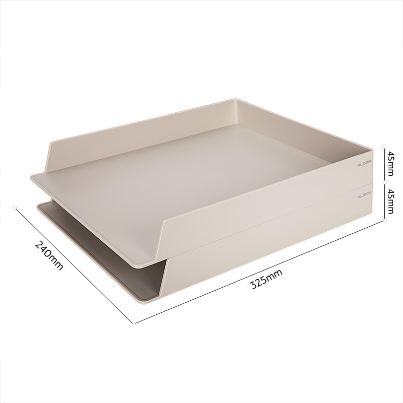 得力NS001纽赛桌面办公收纳盒文件盘文件框文件架