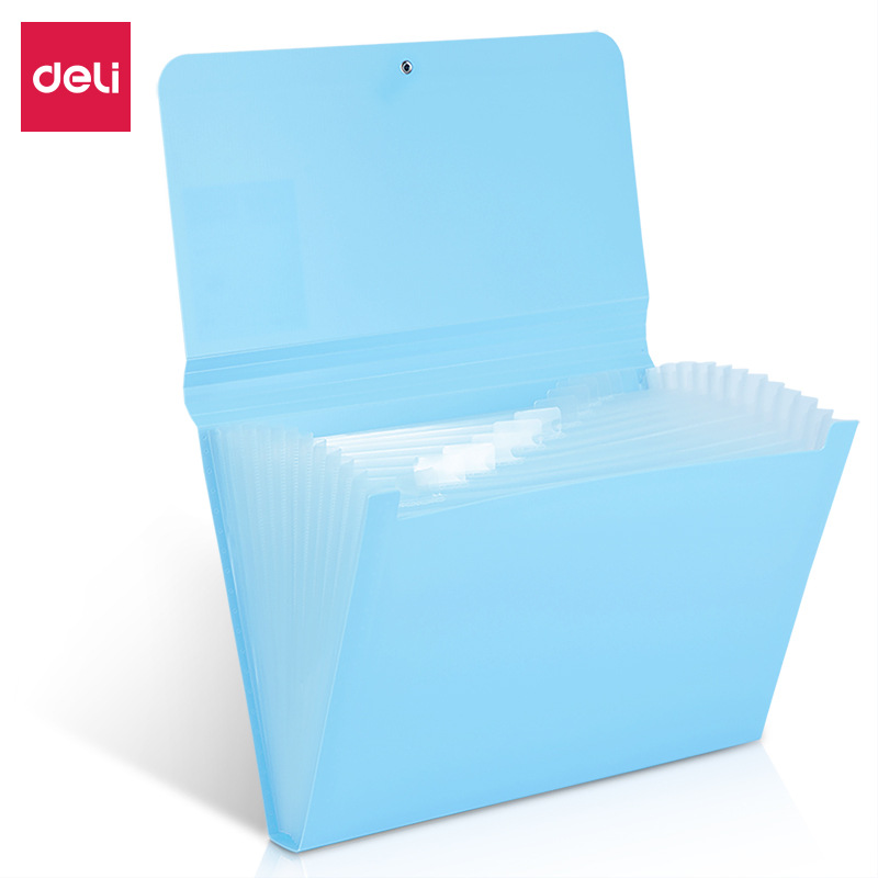 Deli 5238 Organ Bag Fashionable and Colorful File Bag A4 Multilayer Data Book Student Exam Paper Collection Durable Bag Organ