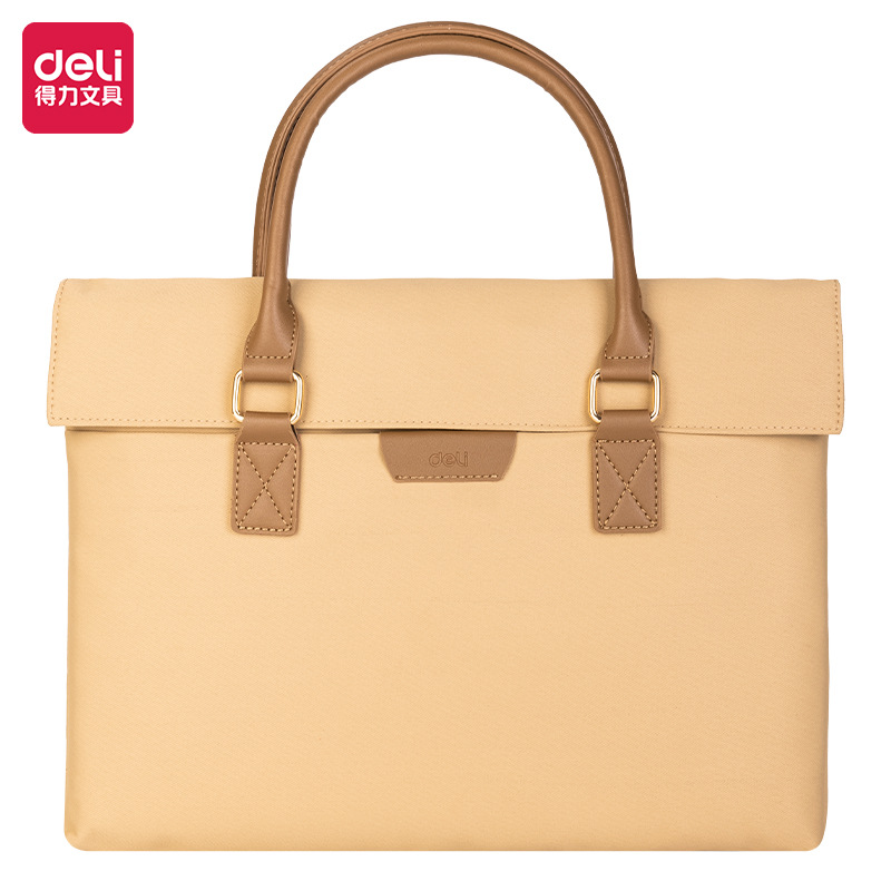 得力男士公文包休闲电脑包商务单肩包手提包资料文件袋男款女款