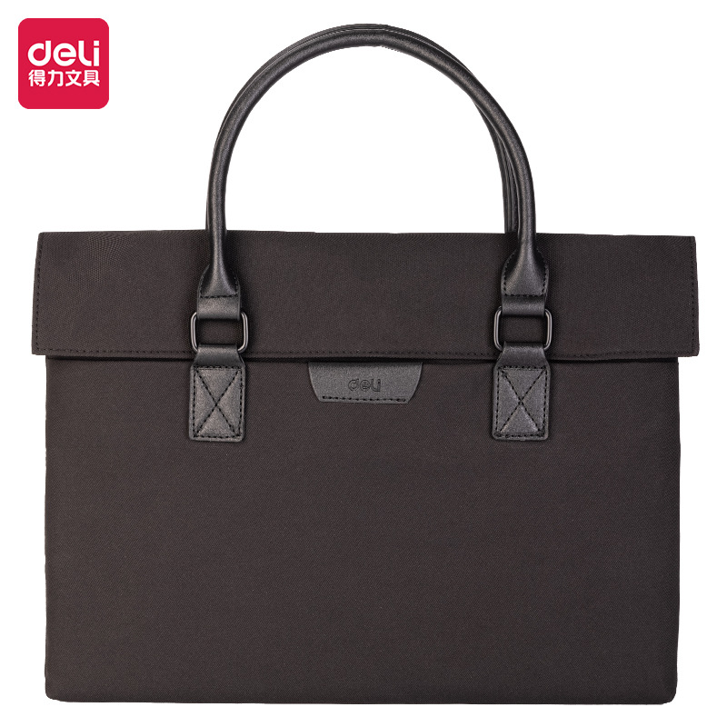得力男士公文包休闲电脑包商务单肩包手提包资料文件袋男款女款