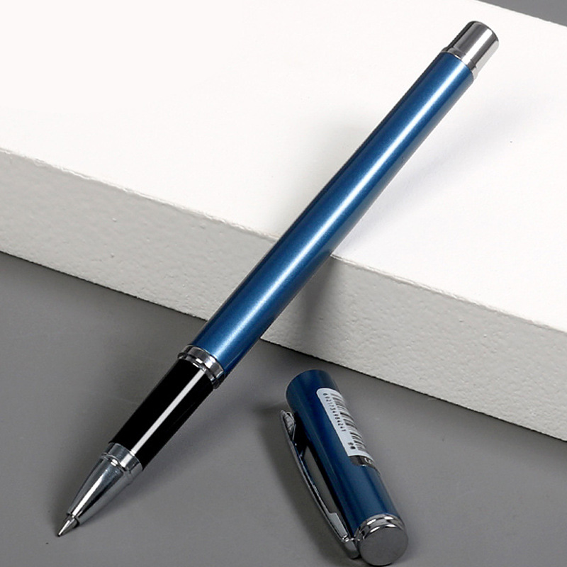 得力文具金属笔金属杆中性笔碳素笔商务办公签字笔黑色水笔批发