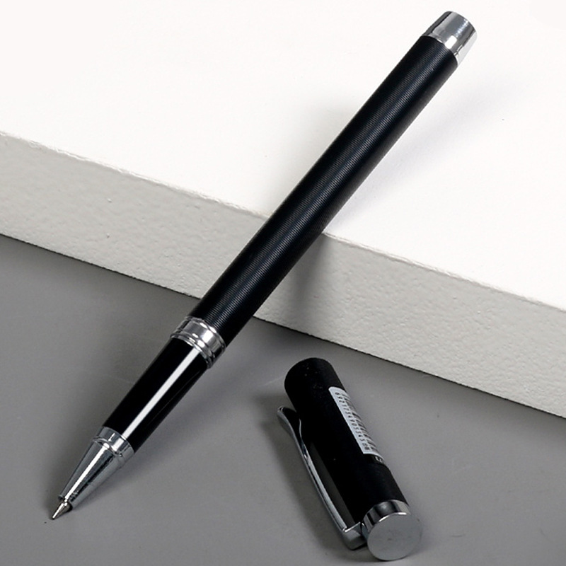 得力文具金属笔金属杆中性笔碳素笔商务办公签字笔黑色水笔批发