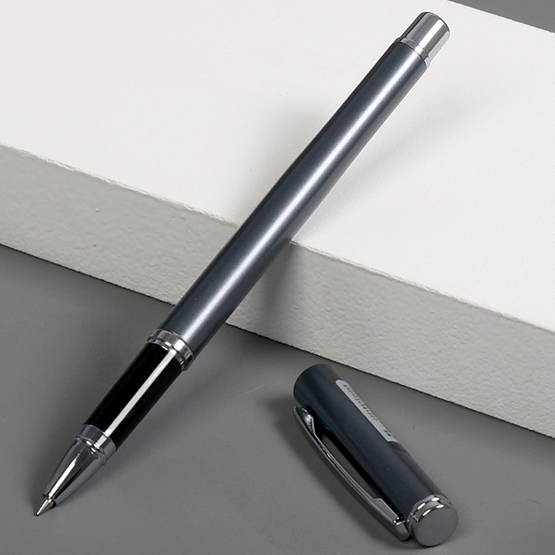 得力文具金属笔金属杆中性笔碳素笔商务办公签字笔黑色水笔批发