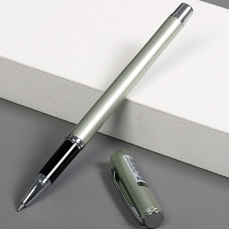 得力文具金属笔金属杆中性笔碳素笔商务办公签字笔黑色水笔批发