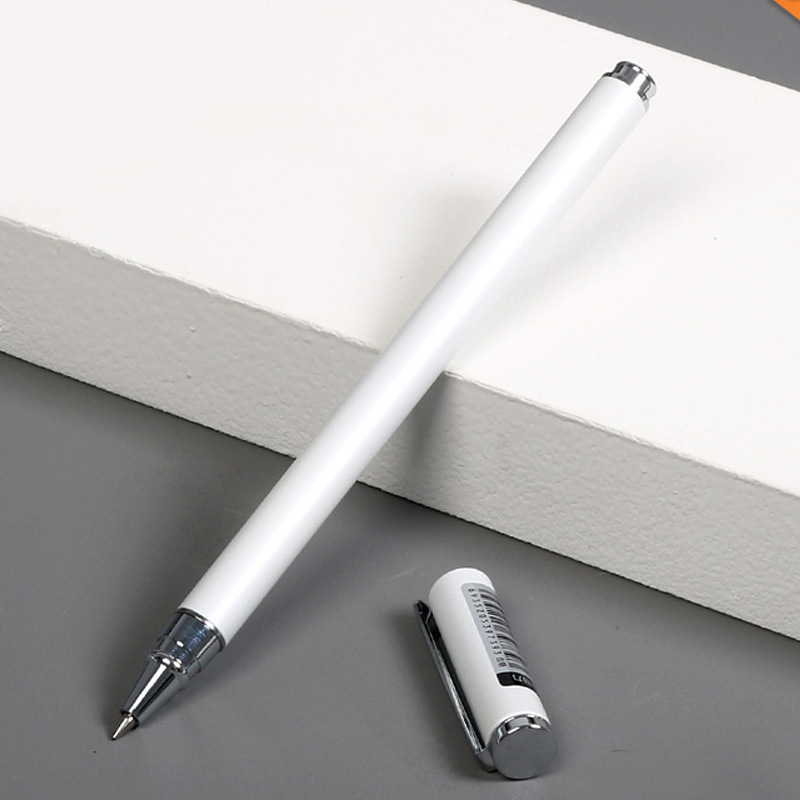 得力文具金属笔金属杆中性笔碳素笔商务办公签字笔黑色水笔批发